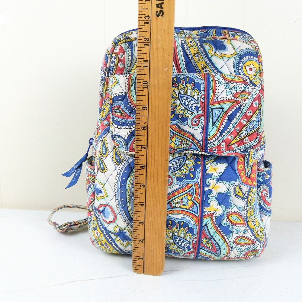 Vera Bradley Marina Paisley Medium Backpack Floral Quilted Cotton Retired 2013 - Picture 8 of 10
